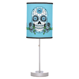 Blue Sugar Skull Table Lamp