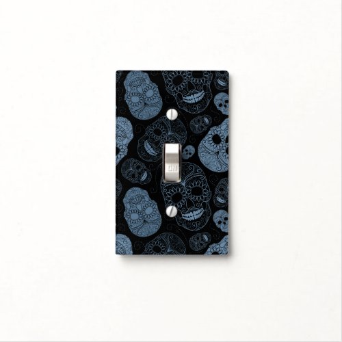 Blue Sugar Skulls Light Switch Cover