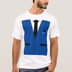 Blue Suit & Black Necktie - Add your name / text T-Shirt