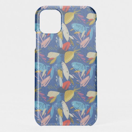 Blue Summer Abstract Floral Field iPhone 11 Case