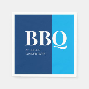 Blue Summer BBQ Party Napkins
