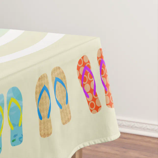 Blue Summer Beach Flip Flops Table Cloth Zazzle