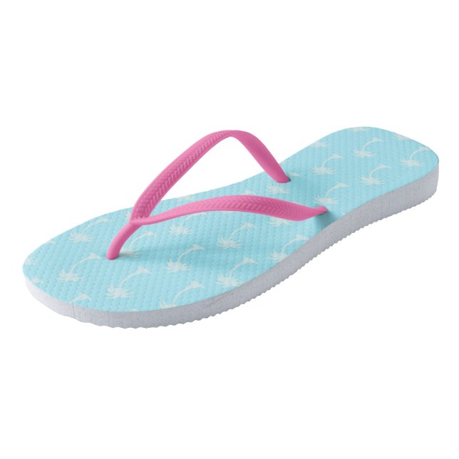Blue Summer Flip Flops (Angled)