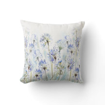 Blue summer flowers watercolor sketch