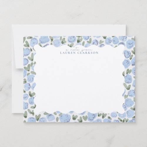 Blue Summer Meadow Floral Note Card