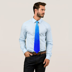 Blue summer sea cool geometric mesh pattern 2 neck tie
