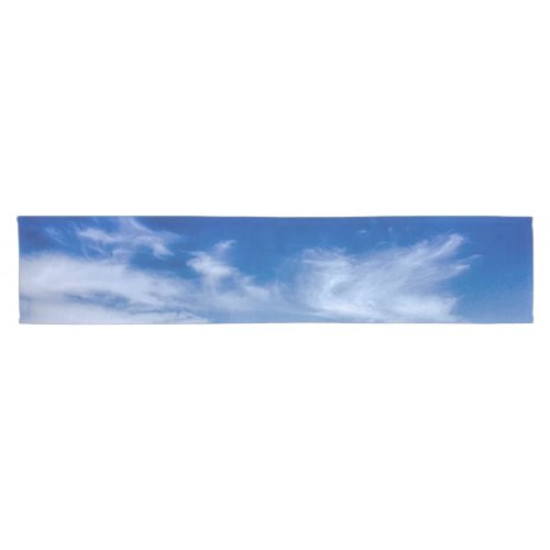 Blue Summer Sky Beautiful Fluffy Clouds Short Table Runner