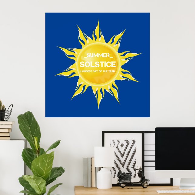 Blue summer solstice the longest day of the year poster (Home Office)