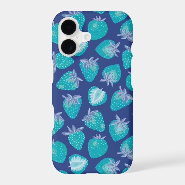 Blue Summer Strawberry pattern Case-Mate iPhone Case (Back)