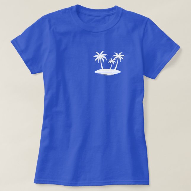 blue Summer Tree Minimalist vacation T-Shirt (Design Front)