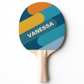 Blue Sun Fusion with Name Ping Pong Paddle