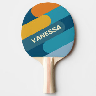 Blue Sun Fusion with Name Ping Pong Paddle
