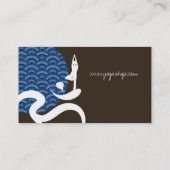 Blue Sun Yoga Spiritual Indian Writing Om Ohm Logo Business Card (Back)
