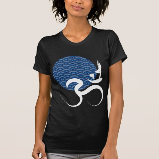 Blue Sun Yoga Spiritual Indian Writing Om Ohm Logo T-Shirt