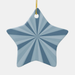 Blue Sunburst Ceramic Ornament