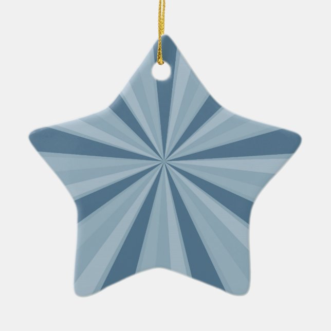 Blue Sunburst Ceramic Ornament (Front)