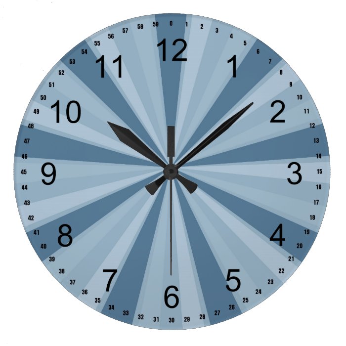Blue Sunburst Clock