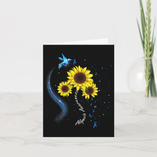 Blue Sunflower Alopecia Awareness  Card