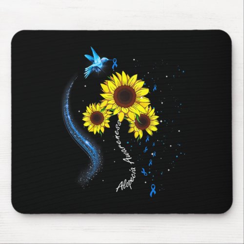 Blue Sunflower Alopecia Awareness  Mouse Pad