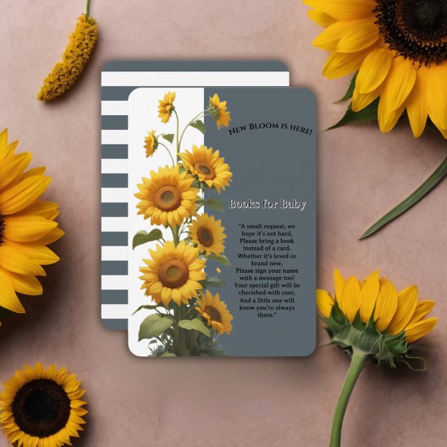 Blue Sunflower Baby Shower Enclosure Card (Creator Uploaded)