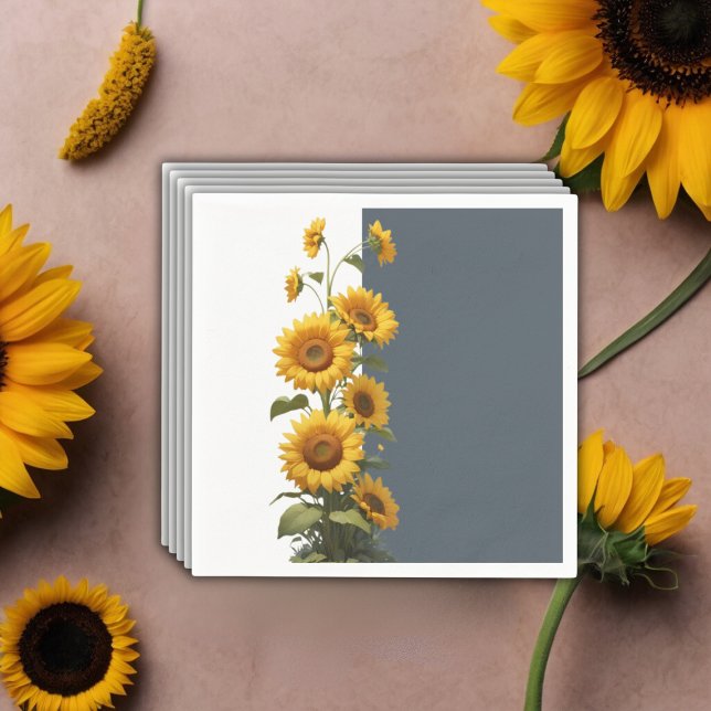 Blue Sunflower Baby Shower Napkins (Creator Uploaded)