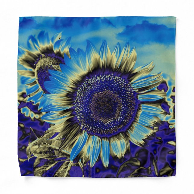 Blue Sunflower Bandana (Front)