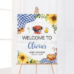 Blue Sunflower BBQ Baby Shower Welcome Poster<br><div class="desc">Make your event special with this Baby-Q Baby Shower with our cute and lovely printable Welcome Sign featuring adorable Sunflower Baby Shower theme. Download,  personalize,  and create lasting memories with this perfect touch for your joyous celebration!

BS817</div>