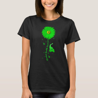 Blue Sunflower Elephan Outfit Spread Mental Health T-Shirt