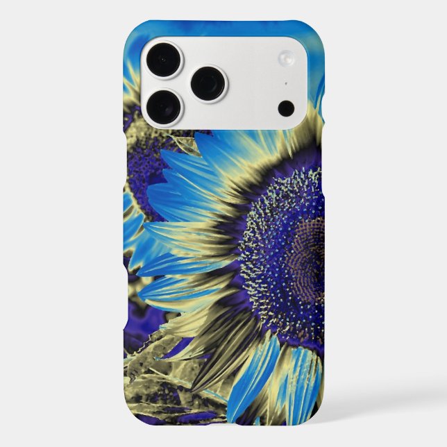 Blue Sunflower Iphone Case (Back)