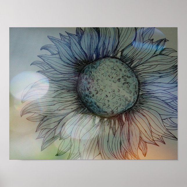 Blue sunflower poster (Front)
