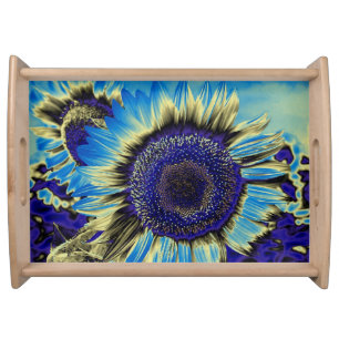 Blue Sunflower Serving Tray