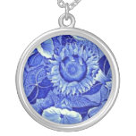 Blue Sunflower Vintage Costume Jewelry Charm at Zazzle