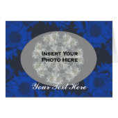 Blue Sunflowers Design Floral Photo Card (Front Horizontal)