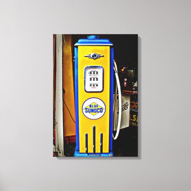 Blue Sunoco vintage gas pump Canvas Print (Front)