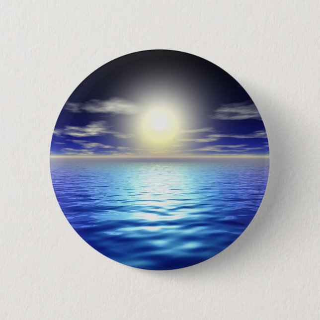 Blue Sunrise Pinback Button (Front)