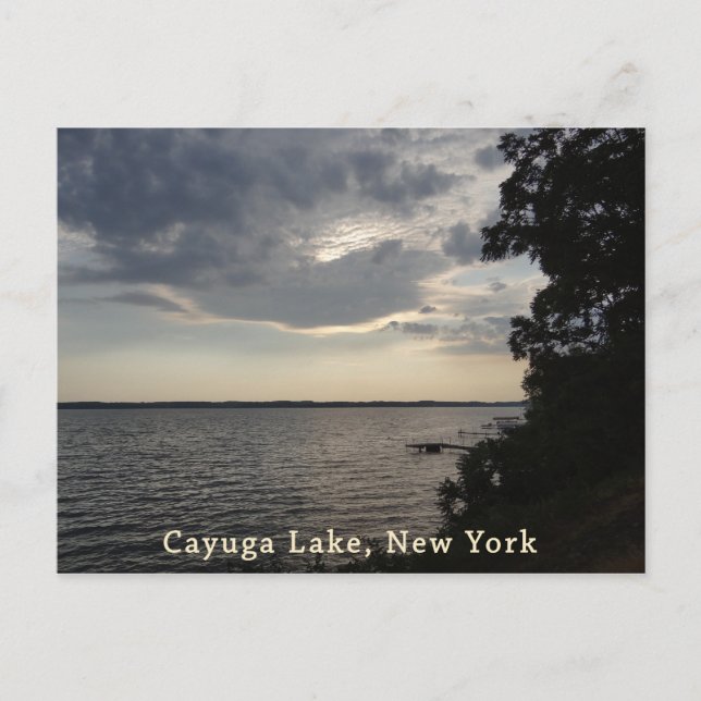 Blue Sunset Cayuga Lake Postcard (Front)