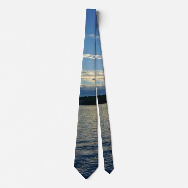 Blue Sunset Lake Of Ozarks Neck Tie (Front)