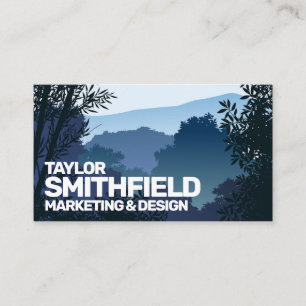 Blue Sunset Mountain Range Adventure Business Card