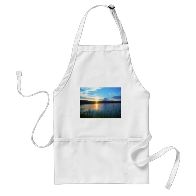 Blue sunset on lake adult apron (Front)