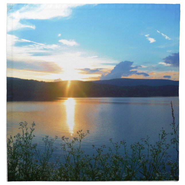 Blue sunset on lake napkin (Front)