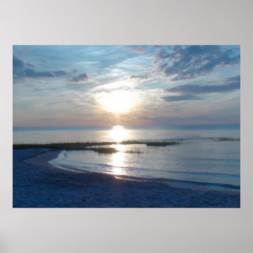 Blue Sunset over a Cape Cod Beach Poster