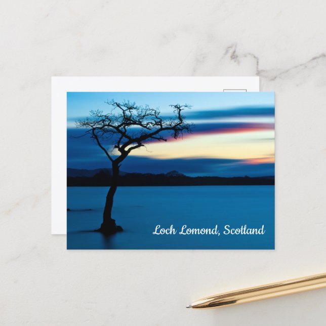 Blue Sunset over Loch Lomond, Scotland Postcard (Front/Back In Situ)