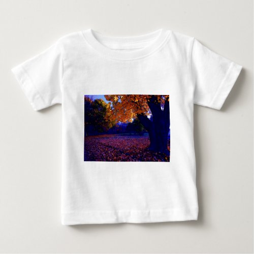 Blue Sunset Trees Baby T_Shirt
