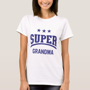 Blue Super Grandma Birthday T-Shirt