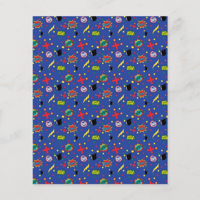 Blue Super Hero Comic Scrapbook paper (Front)