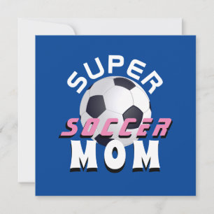 Blue Super Soccer Mom Football Sporty Mother`s Day