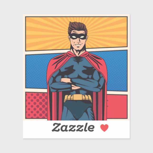 Blue superhero sticker (Sheet)
