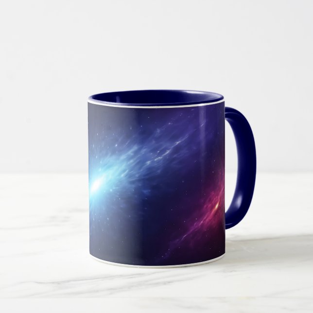 Blue Supernova Outer Space Nebula Astronomy Mug (Front Right)