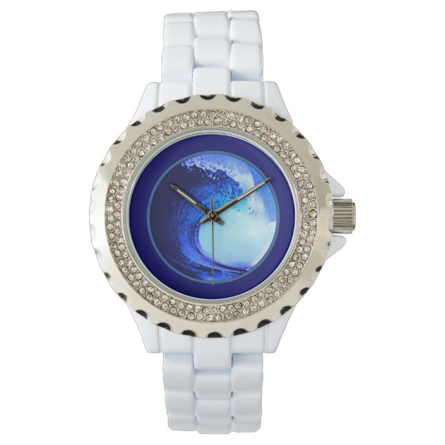 blue surf water wave tube watch (Front)