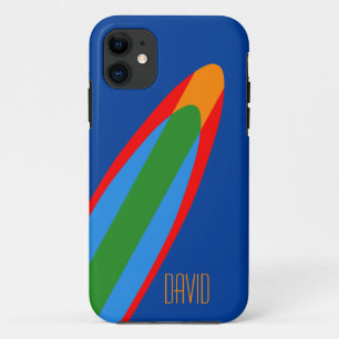 Blue Surfboard Design iPhone Surfing Theme 11 Case